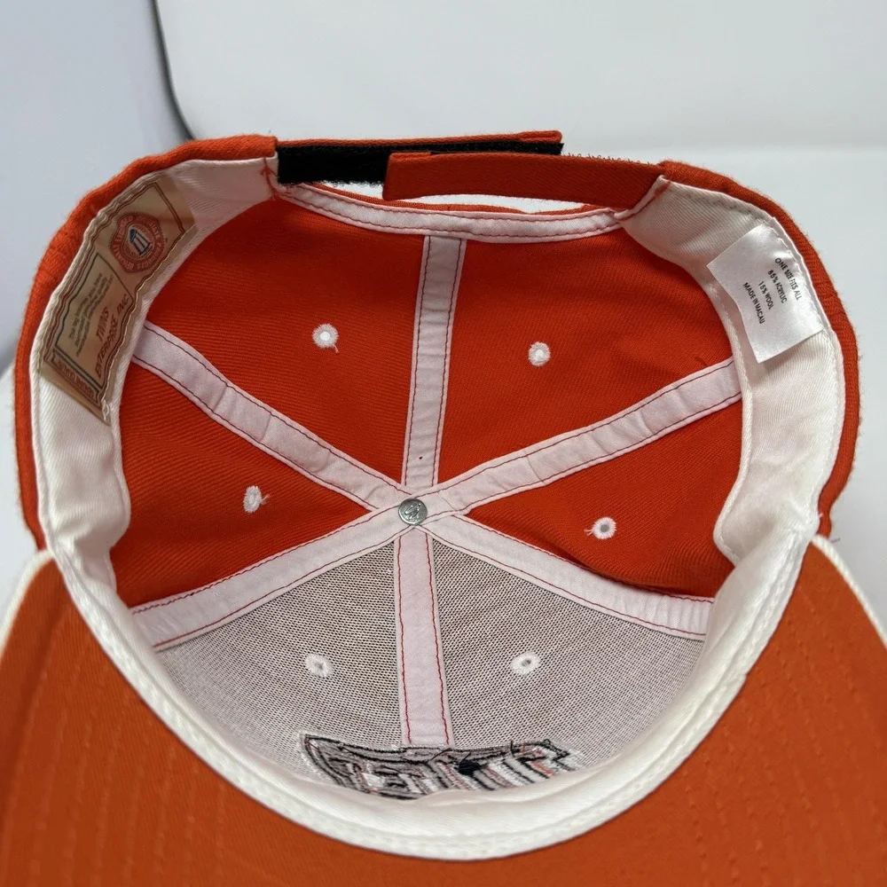 Vintage UTEP Miners Hat Cap Strap Back Mens One Size Orange NCAA Football 90s